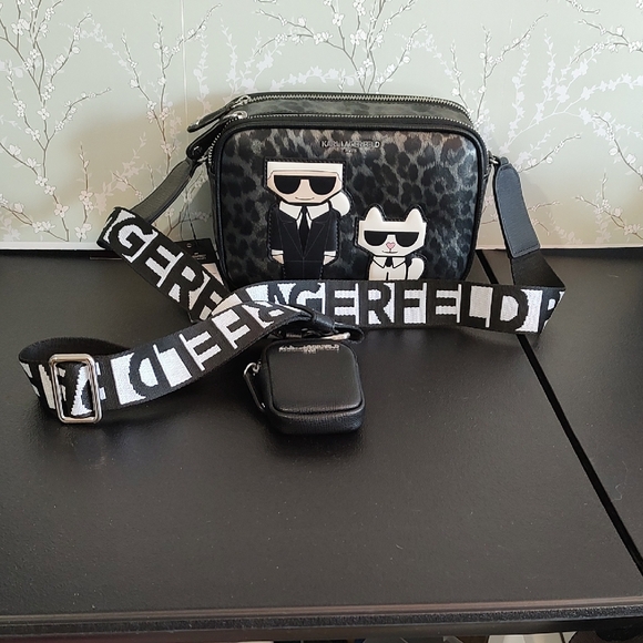 Karl Lagerfeld Leopard Print Crossbody - Picture 1 of 9
